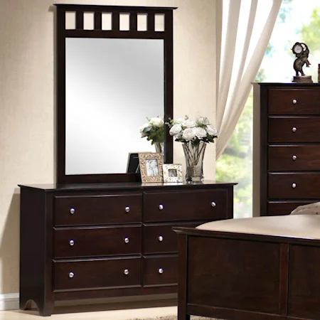 6-Drawer Dresser & Mirror